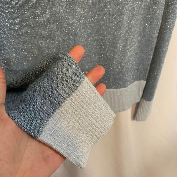 𝅺WOMAN’S blue sparkle crew neck sweater. Size small. New condition - Picture 6 of 6